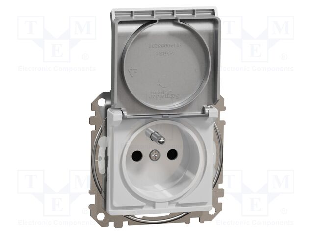 E-type socket; 250VAC; IP44; plaster embedded,in mounting box