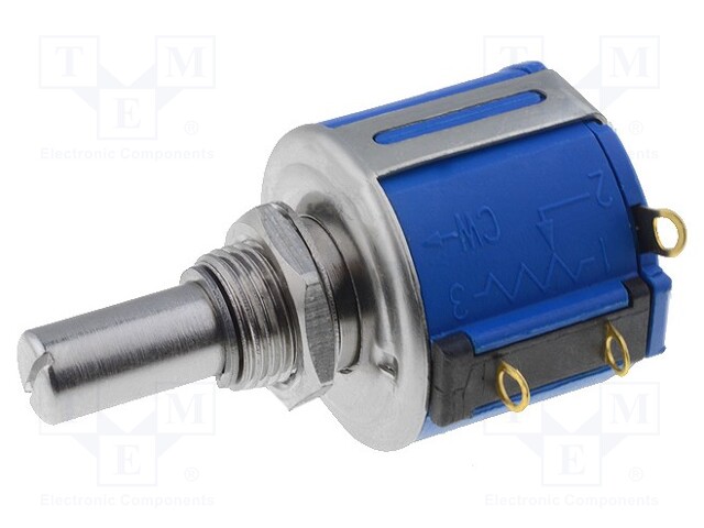 Potentiometer: shaft; multiturn; 10kΩ; 1W; ±5%; 6.35mm; linear; IP40