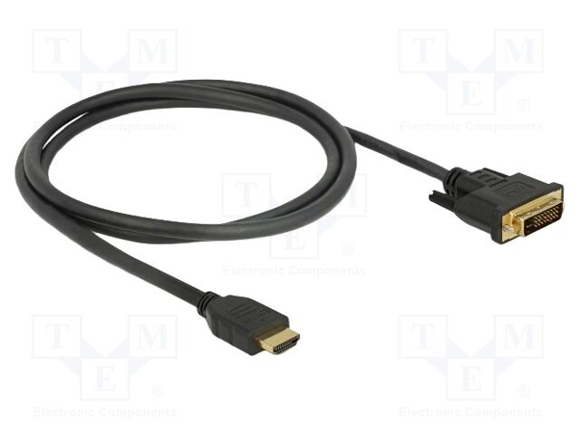 Cable; DVI-D (24+1) plug,HDMI plug; bidirectional,High Speed
