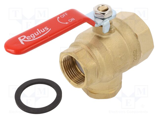 Ball valve; G 1 1/2" internal; brass; Medium: water