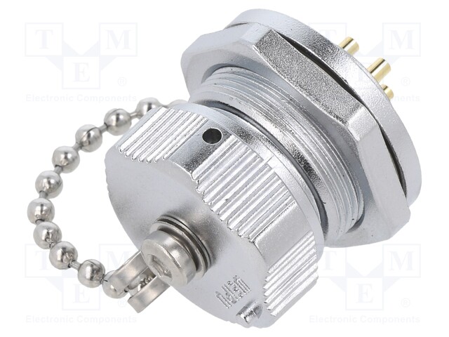 WY16; socket; male; PIN: 4; IP67; 15A; soldering; 500V; 2mm2; 14AWG