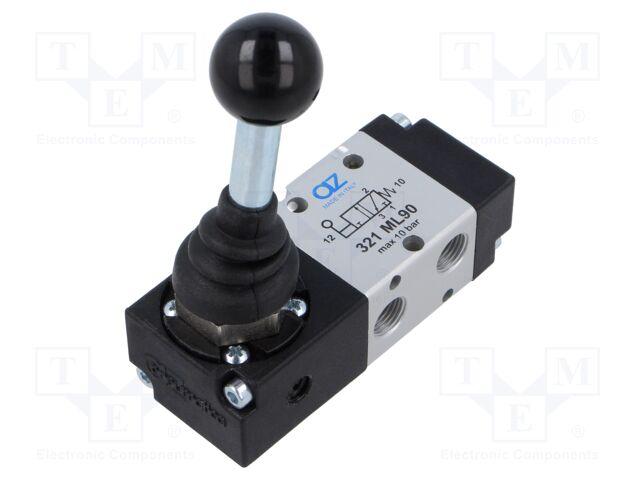 Mechanical valve; 3/2 NC; G 1/8"; Pressure: -0.9÷10bar; 60°C