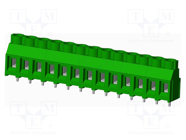 Connector: PCB terminal block; terminal; angled; Plating: tinned