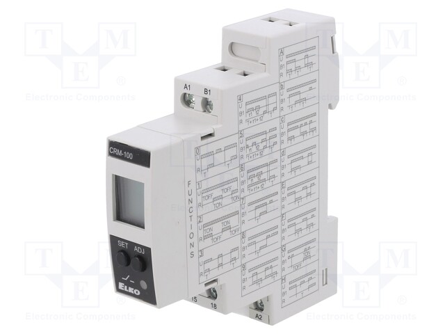 Timer; Range: 0,1s÷999h; SPDT; 24÷240VAC; 24÷240VDC; DIN; IP20