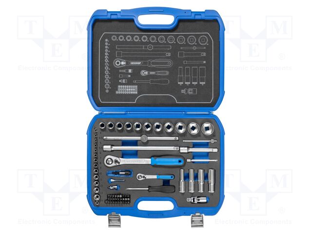 Wrench-set; 6-angles,rattle,socket bits,socket spanner; 69pcs.