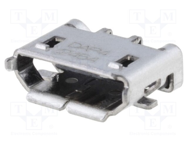 Socket; USB B micro; on PCBs; SMT; PIN: 5; horizontal