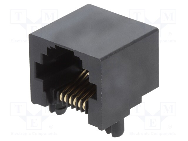 Socket; RJ12; PIN: 6; Cat: 3; low profile; gold-plated; Layout: 6p6c