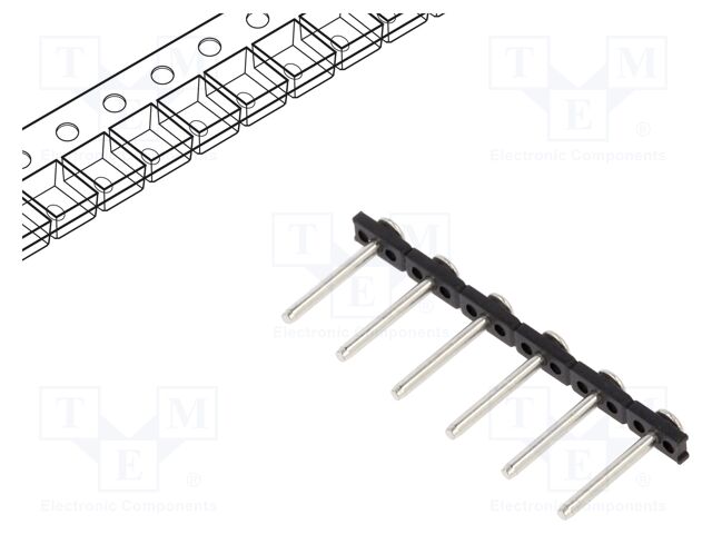 Connector: pin strips; pin header; PIN: 6; SMT; 7A; 300V; straight