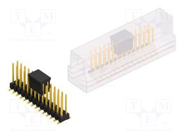 Connector: pin strips; pin header; male; PIN: 28; 2.54mm; SMT; 2x14