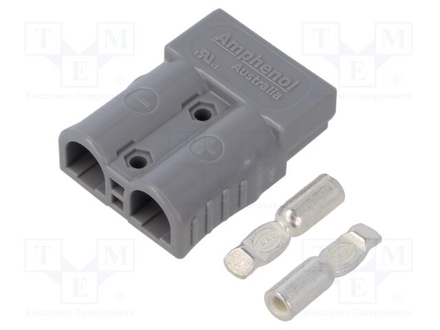 Connector: DC supply; plug; hermaphrodite; AXC50; 600V; PIN: 2; grey