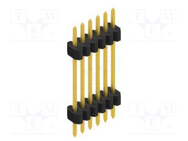 Connector: pin strips; pin header; male; PIN: 6; 1.27mm; THT; 1x6