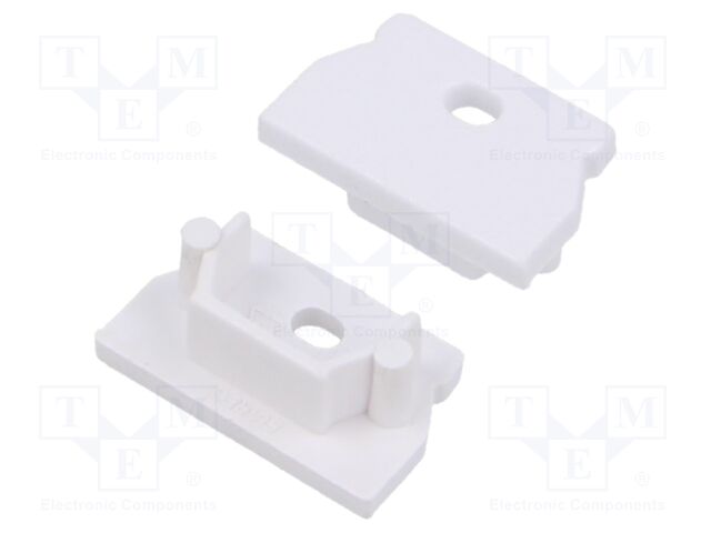 Cap for LED profiles; white; ABS; GEN2,with hole; Pcs: 20; UNI12