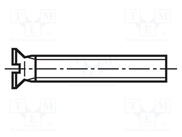 Screw; M3x4; Head: countersunk; slotted; steel; zinc; 0,6mm