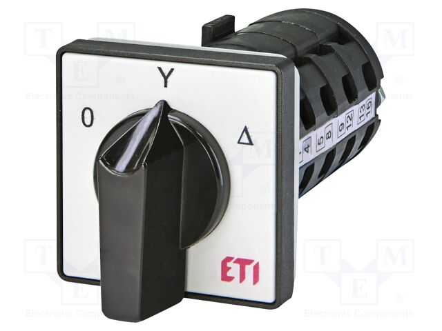 Switch: star-delta cam switch; Stabl.pos: 3; 16A; 0-Y-Δ; Poles: 4
