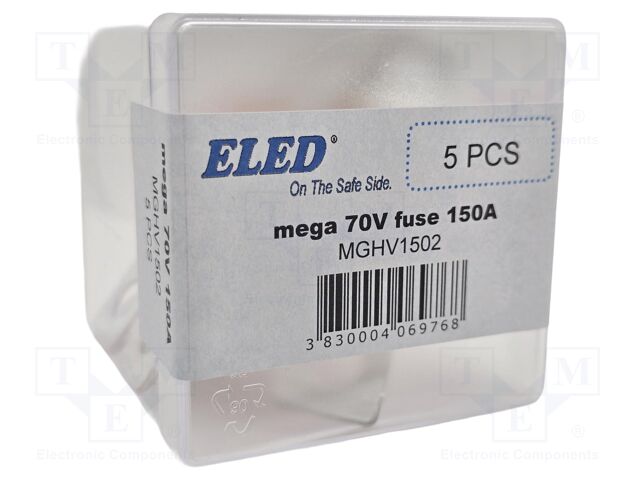 Fuse: fuse; 150A; 70VDC; automotive; 68mm; M8 screw; 68x16x10.5mm