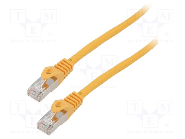 Patch cord; F/UTP; 6; stranded; CCA; PVC; yellow; 0.25m; 26AWG; 1pcs.