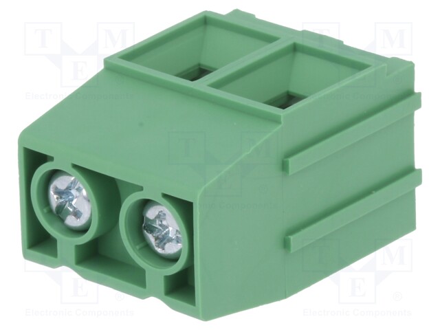 PCB terminal block; angled 90°; 10.16mm; ways: 2; on PCBs; tinned