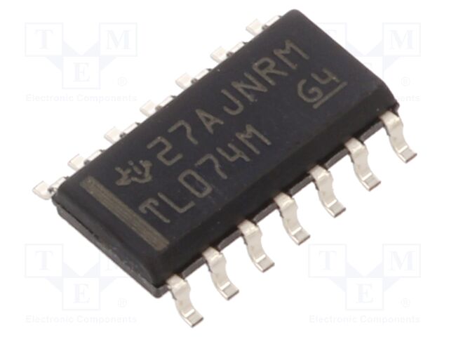 Operational Amplifier, 4 Amplifier, 3 MHz, 13 V/µs, 30V to 36V, SOIC, 14 Pins