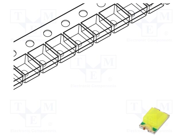 LED; white cold; SMD; Case (mm): 2012; 1300÷1750mcd; 6500K; 130°