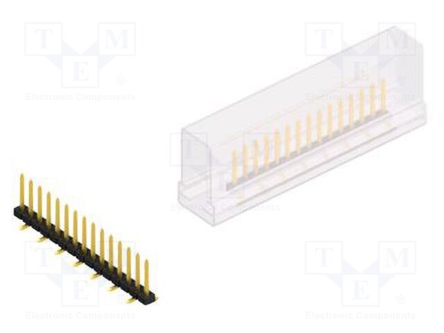 Connector: pin strips; pin header; male; PIN: 15; 2mm; SMT; 1x15