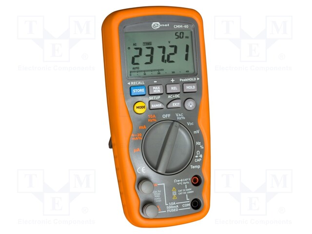 Digital multimeter; with a backlit; VDC: 0÷1kV; VAC: 0÷1kV; 0÷40MΩ