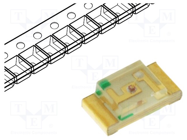 LED; SMD; 1206; yellow; 3.2÷8mcd; 3.2x1.6x1.1mm; 120°; 2.1÷2.5V