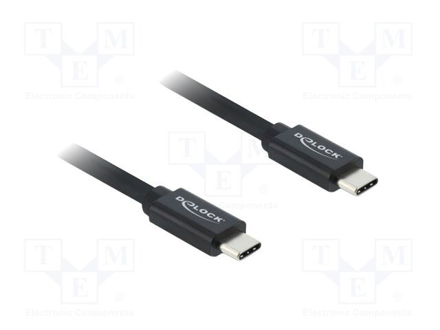 Cable; bidirectional,USB 3.2; USB C plug,both sides; 1m; black