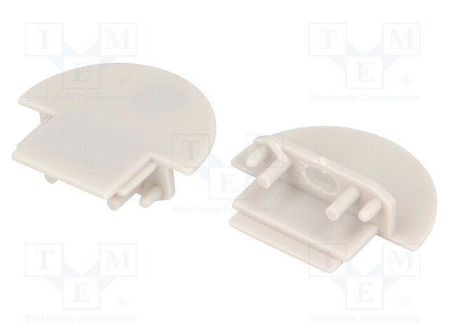 Cap for LED profiles; grey; ABS; Application: GROOVE10
