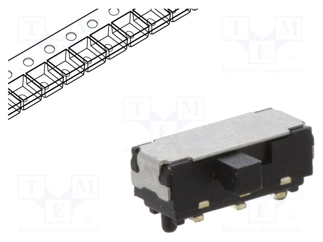 Slide Switch, Subminiature, SPDT, On-On, Surface Mount, JS Series, 300 mA
