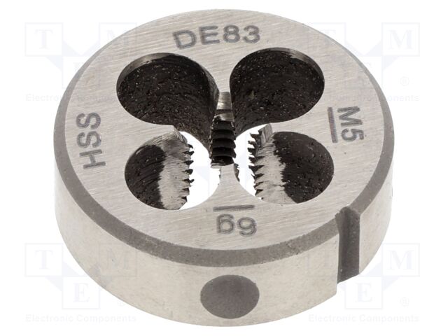 Threading die; M5; 0.8; high speed steel; H: 7mm; Øout: 20mm