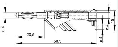 Connector: 4mm banana; plug; 24A; 30VAC; 60VDC; yellow; 1.5mm2
