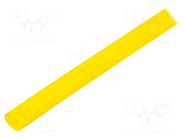 Heat shrink sleeve; thin walled,glued; 4: 1; 8mm; L: 1000mm; yellow