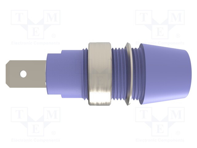 Socket; 4mm banana; 32A; 1kV; violet; nickel plated; screw; 41mm