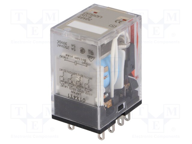 Relay: electromagnetic; 4PDT; Ucoil: 48VDC; 5A/220VAC; 5A/24VDC