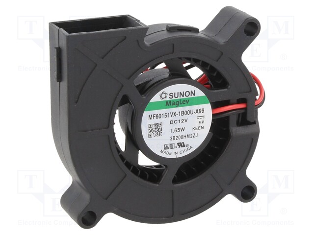 Fan: DC; blower; 12VDC; 60x60x15mm; 10.54m3/h; 37.7dBA; Vapo