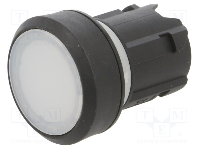 Switch: push-button; Stabl.pos: 1; 22mm; white; IP66,IP67,IP69K