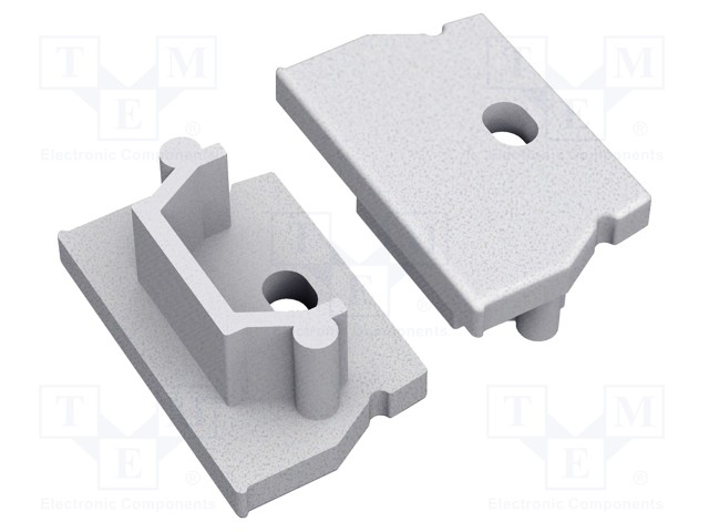 Cap for LED profiles; silver; ABS; Application: UNI12