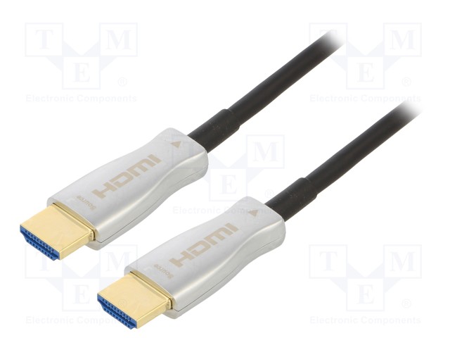 Cable; HDMI 2.0,optical; HDMI plug,both sides; 30m; black