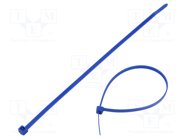 Cable tie; with metal; L: 250mm; W: 4.6mm; polyamide; 215N; blue