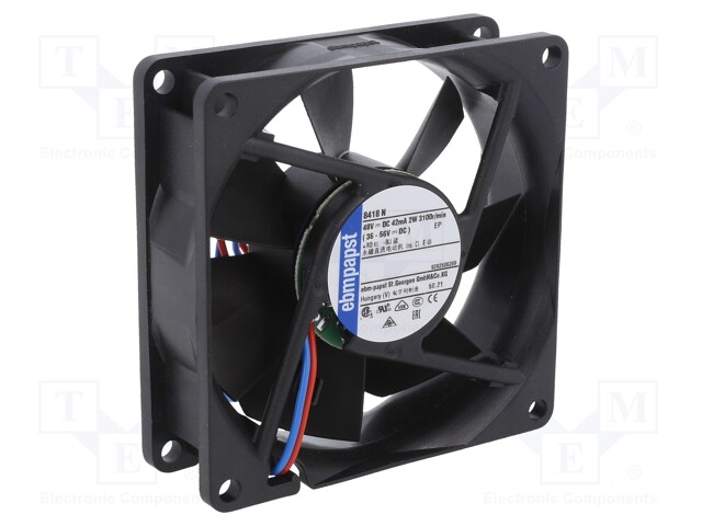 Fan: DC; axial; 80x80x25mm; 69m3/h; 32dBA; ball bearing; 3100rpm