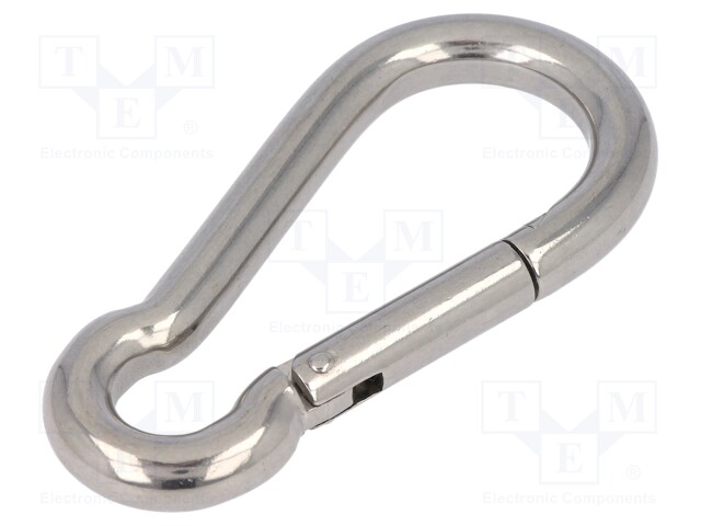 Snap hook; acid resistant steel A4; for rope; L: 100mm; Size: 10mm