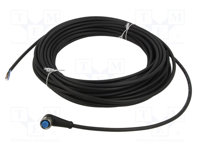 Cable: for sensors/automation; M12; PIN: 5; angled; 15m; plug; 4A