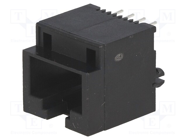 Socket; RJ45; PIN: 8; with step; gold-plated; Layout: 8p8c; THT