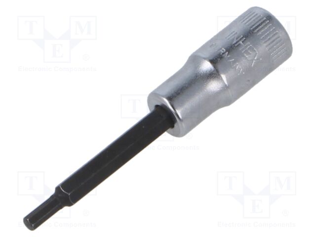 Socket; hex key,socket spanner; HEX 3/32"; 1/4"