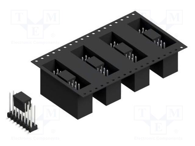 Connector: pin strips; pin header; male; PIN: 16; 2.54mm; SMT; 2x8