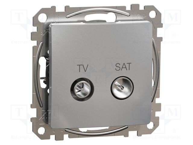 TV-SAT socket intermediate; IP20; aluminium; Sedna; Illumin: none