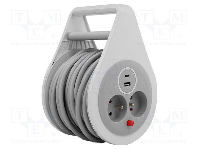 Mains; 3x1mm2; Schuko; Sockets: 4; PVC; white; 10m; 10A