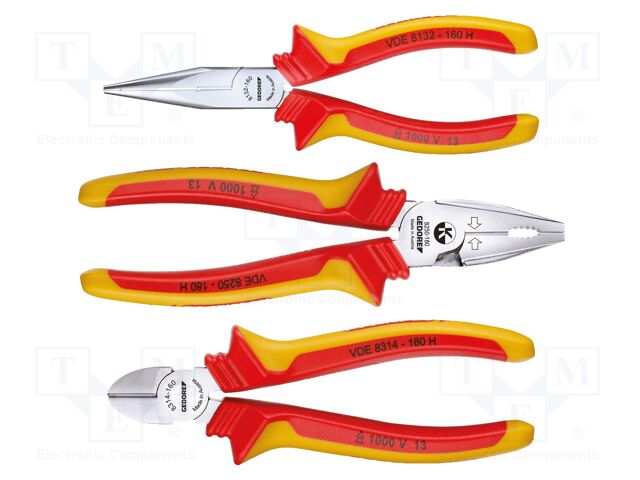 Kit: pliers; insulated,universal; 3pcs.