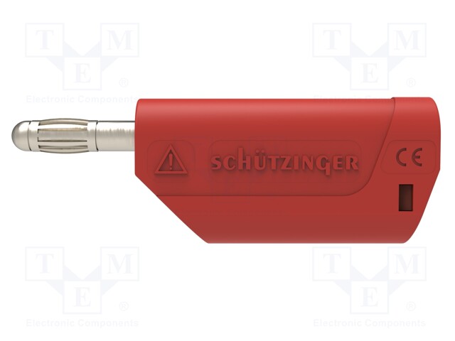Plug; 4mm banana; 32A; 30VAC; 60VDC; red; Max.wire diam: 4mm; 2.5mm2