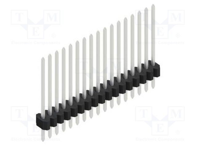 Connector: pin strips; pin header; male; PIN: 17; 1.27mm; THT; 1x17